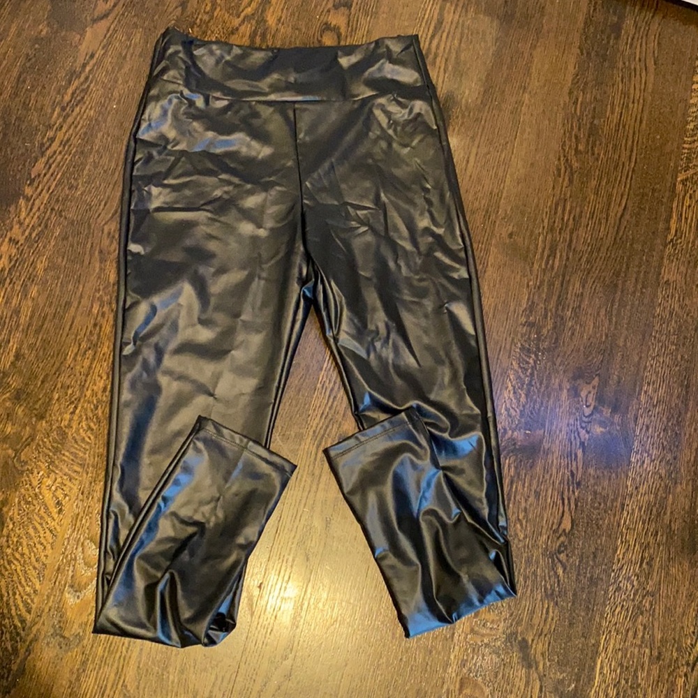 black leather pant